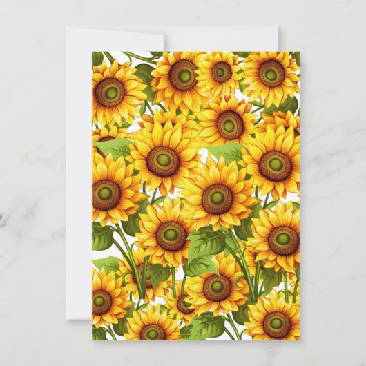 Faire-part de mariage de tournesol rustique (Dos)