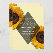 Faire-part de mariage de tournesol rustique (Devant / Derrière)