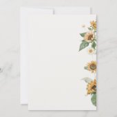 Faire-part de mariage de tournesol rustique (Dos)