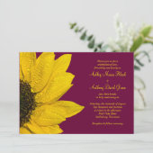 Faire-part de mariage de tournesol - Vin et Jaune (Debout devant)