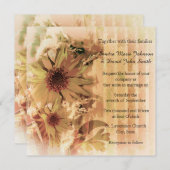 Faire-part de mariage de tournesol vintage (Devant / Derrière)