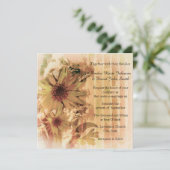 Faire-part de mariage de tournesol vintage (Debout devant)