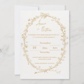 Faire-part de mariage de trame complexe Or Ornate (Devant)