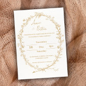 Faire-part de mariage de trame complexe Or Ornate