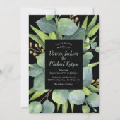 Faire-part de mariage de trame de couronne d'eucal (Devant)