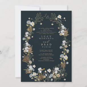 Faire-part de mariage de trame fleur sauvage