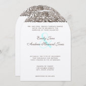 Faire-part de mariage de travail de défilement vin (Devant / Derrière)