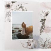 faire-part de mariage de tri floral argenté (Intérieur en premier)