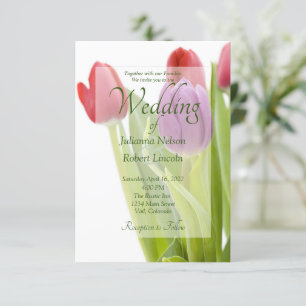 Faire-part de mariage de tulipes