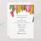 Faire-part de mariage de tulipes. Invitations flor (Devant / Derrière)