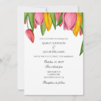 Faire-part de mariage de tulipes. Invitations flor