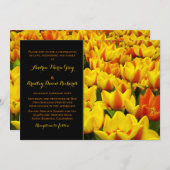Faire-part de mariage de tulipes noires orange jau (Devant / Derrière)