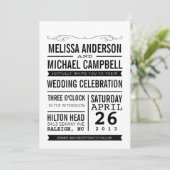 Faire-part de mariage de typographie (Debout devant)