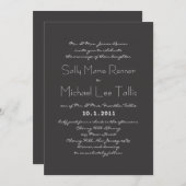 Faire-part de mariage de typographie (Devant / Derrière)