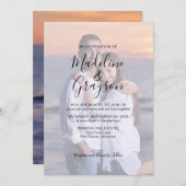 Faire-part de mariage de typographie de script de  (Devant / Derrière)