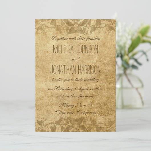 Faire-part de mariage de typographie des vignes en (Debout devant)