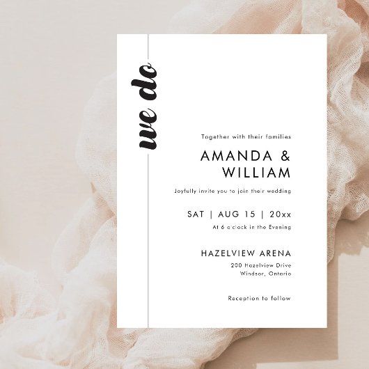 Faire-part de mariage de typographie en gras