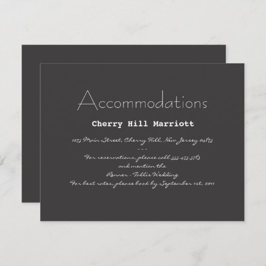 Faire-part de mariage de typographie Insertion (Devant / Derrière)