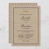 Faire-part de mariage de typographie Kraft simple (Devant / Derrière)