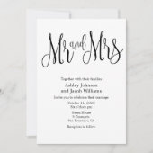 Faire-part de mariage de typographie. M. et mme in (Devant)