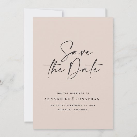 Faire-part de mariage de typographie manuscrite mo (Devant)