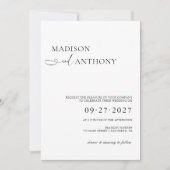 Faire-part de mariage de typographie moderne et mi (Devant)