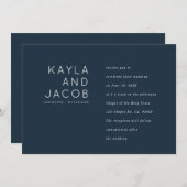 Faire-part de mariage de typographie moderne et mi (Devant / Derrière)