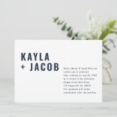 Faire-part de mariage de typographie moderne + min (Debout devant)