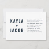 Faire-part de mariage de typographie moderne + min (Devant)