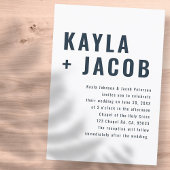 Faire-part de mariage de typographie moderne + min