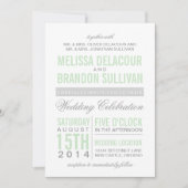 Faire-part de mariage de typographie moderne Mint  (Devant)