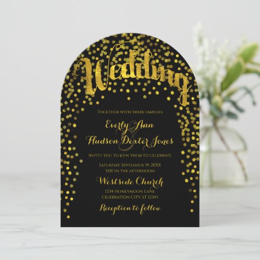 Faire-part de mariage de typographie moderne Vinta (Debout devant)