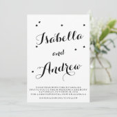 Faire-part de mariage de typographie noir et blanc (Debout devant)