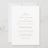 Faire-part de mariage de typographie or chic (Devant)