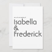 Faire-part de mariage de typographie rétro (Devant)