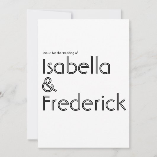 Faire-part de mariage de typographie rétro (Devant)