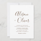 faire-part de mariage de typographie simple (Devant)