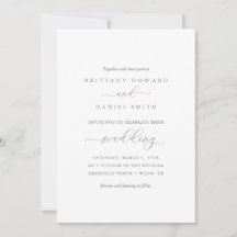 Faire-part de mariage de typographie simple et élé