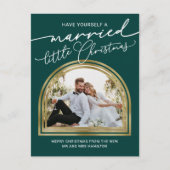 Faire-part de mariage de vacances Chic Script Arch (Devant)