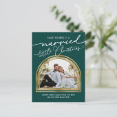 Faire-part de mariage de vacances Chic Script Arch (Debout devant)