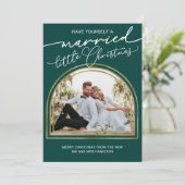 Faire-part de mariage de vacances d'arc de script  (Debout devant)