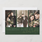 Faire-part de mariage de vacances de Noël vert cla (Devant)
