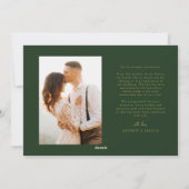 Faire-part de mariage de vacances de Noël vert cla (Dos)