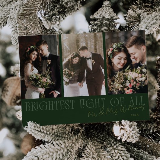 Faire-part de mariage de vacances de Noël vert cla