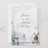 Faire-part de mariage de vacances Woodland d'hiver (Dos)
