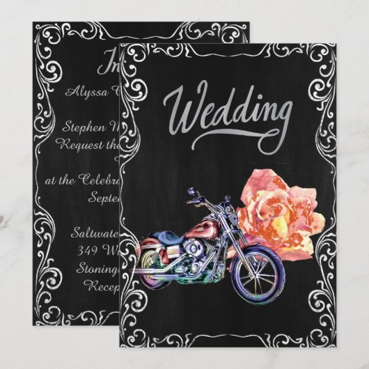 Faire-part de mariage de vélo (Devant / Derrière)