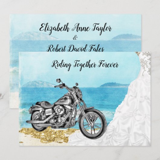 Faire-part de mariage de vélo (Devant / Derrière)