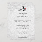 Faire-part de mariage de vélo en tandem blanc arge (Devant / Derrière)