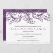 Faire-part de mariage de Venise (violet) (Devant / Derrière)