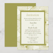 Faire-part de mariage de ventilateur japonais plié (Devant / Derrière)